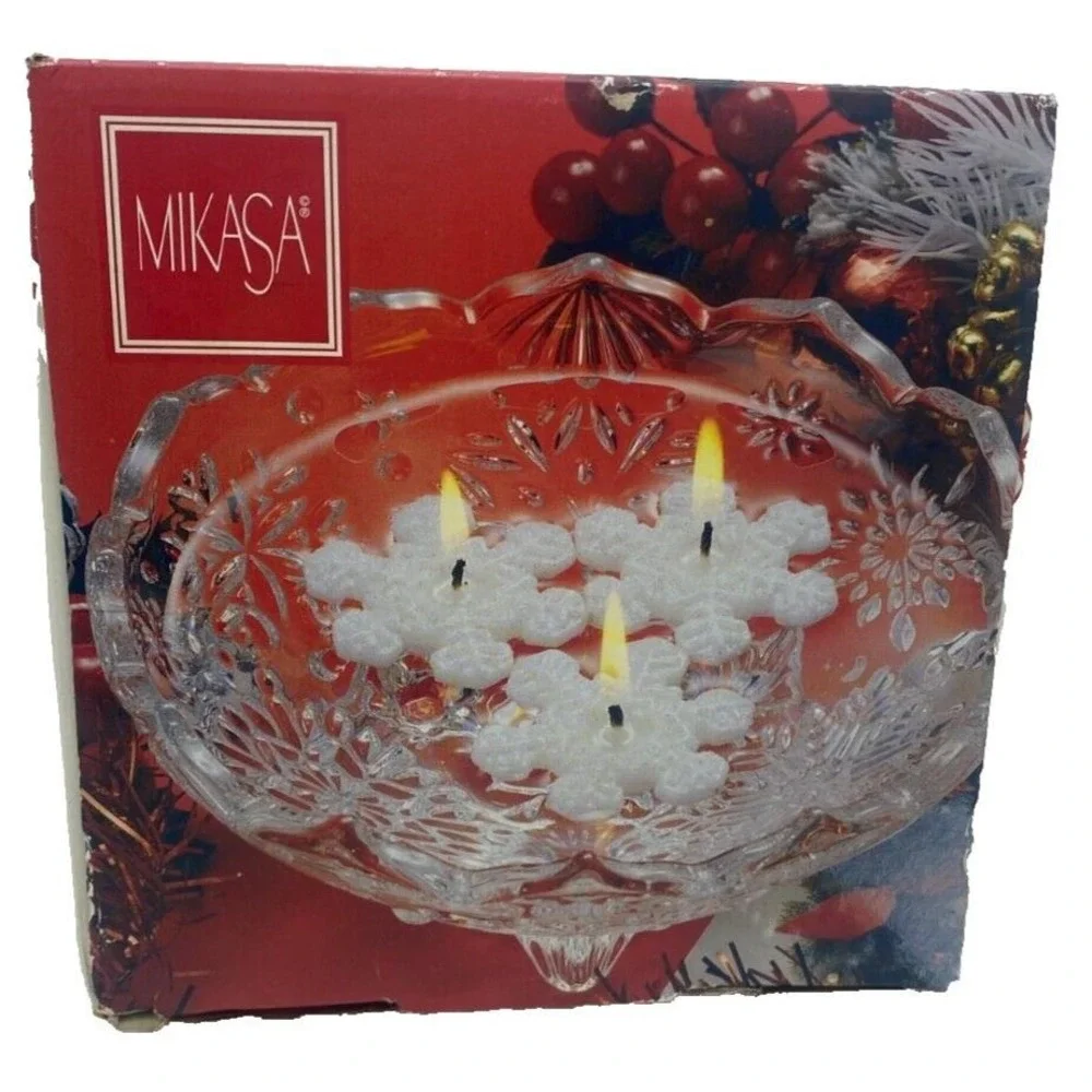 Mikasa Chrystal Snowflake Medley Votive 6 1/4